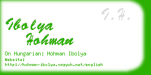 ibolya hohman business card